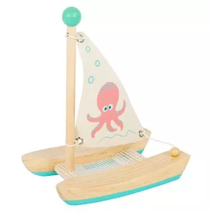 Image produit Jouet en bois Catamaran Octopus  - Jouets de bain en bois sur Shopetic