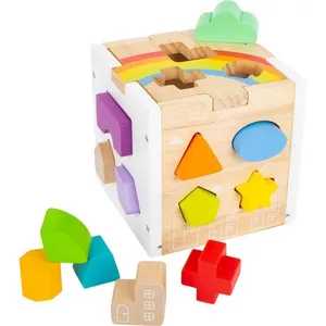 Image produit Jouet en Bois Cube boite à formes Arc-en-ciel  - Cubes en bois sur Shopetic