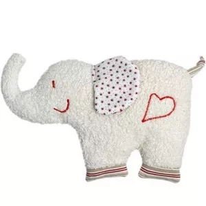 Image produit Doudou Plat Coton Organic Bio Elephant 30 cm - Doudou Bio Naturel sur Shopetic
