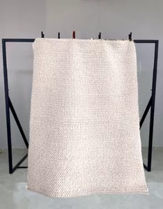 Image produit Tapis texturé 100% laine éco-responsable, blanc crème, 240x170, déco bohème sur Shopetic