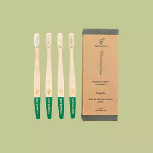 Image produit Brosse à dents adulte en Bambou : Lot de 4 sur Shopetic