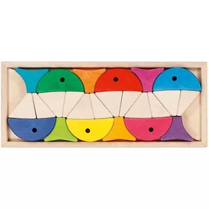 Image produit Jouet en bois 20 Blocs Puzzle Poissons Colorés sur Shopetic