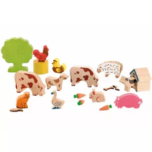 Image produit Figurines en bois Les animaux de la ferme sur Shopetic