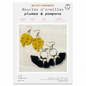 Image produit DIY - Boucles d'oreilles - Plumes & Pompons sur Shopetic
