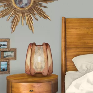 Image produit Lampe sur socle en bois et coton ARIOCA sur Shopetic