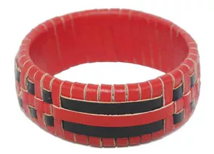 Image produit Bracelet rotin et cuir lasso sur Shopetic