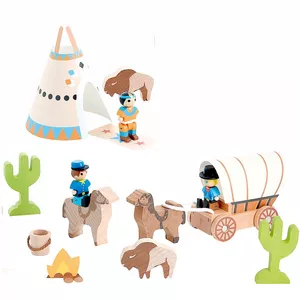 Image produit Figurines en bois Coffret Far West  - Jouets ecologiques sur Shopetic