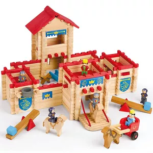 Image produit Jouets en bois Château Fort en rondins 300pcs  - Jouets de Construction sur Shopetic