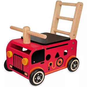 Image produit Chariot de marche en bois 3 en 1 Camion Pompier  - Chariot de marche en bois sur Shopetic