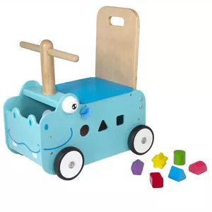 Image produit Chariot de marche en bois Hippopotame  - Chariot de marche en bois sur Shopetic