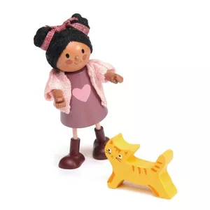 Image produit Figurine Maison de Poupées Ayana et son chat - Jouets en bois sur Shopetic
