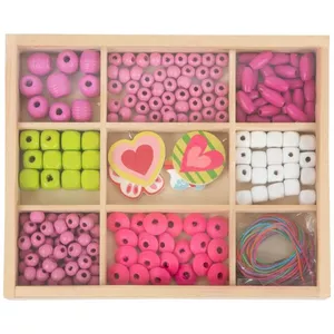 Image produit Set 190 Perles à enfiler Kit de bricolage  - Jouets en bois sur Shopetic