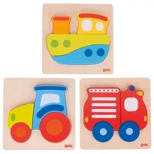 Image produit 3 Puzzles en Bois bébé  Découvertes des Transports 4 pièces - Jouets en bois sur Shopetic