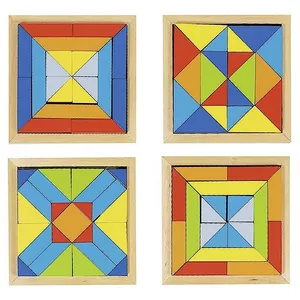 Image produit Jouets en bois 4 Puzzles Tangram Attrimaths Monde des formes  - Jouets en bois Montessorri sur Shopetic