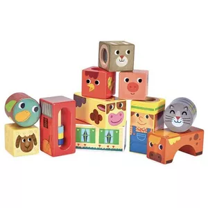 Image produit Hochets en bois sensoriel Cubes sonores Animaux de la Ferme - Jouets en bois sur Shopetic