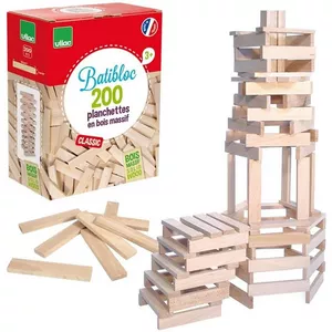 Image produit Jeu de construction Batibloc 200 planchettes bois naturel - Jouets en bois sur Shopetic
