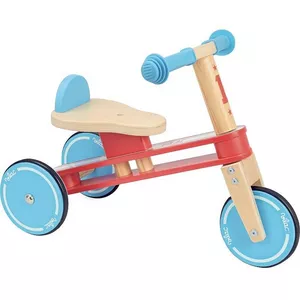 Image produit Porteur Tricyclette en bois 3 roues Rouge & Bleu - Jouets en bois sur Shopetic