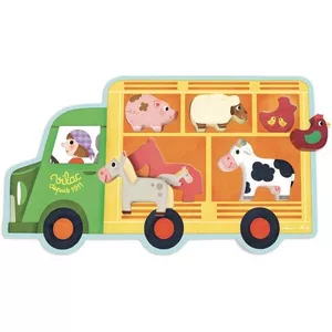 Image produit Puzzle encastrement Camion de la ferme - Jouets en bois sur Shopetic