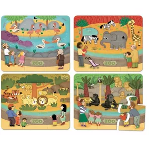 Image produit Set 4 Puzzles en bois 'Le Zoo' - Jouets puzzle en bois 2 ans sur Shopetic