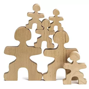 Image produit Jeu en bois Construction Montessori Famille 30 pièces - Jouets Bois Naturel sur Shopetic