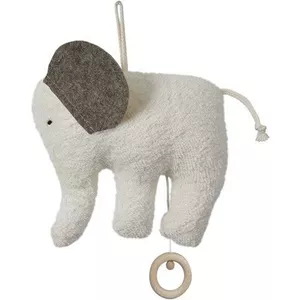Image produit Doudou Boite à Musique éléphant Coton Organic Bio Elephant Blanc 16 cm - Doudou Bio Naturel sur Shopetic