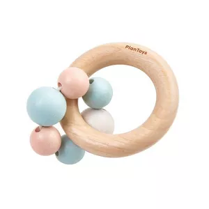 Image produit Hochet Anneau Bois & Perles Pastel - Jouet en bois bébé sur Shopetic