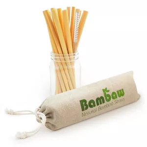 Image produit Set de 12 pailles en bambou 14 & 22cm  - Paille éco-responsable sur Shopetic