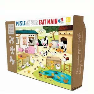 Image produit Puzzle en bois La ferme Puzzle 12 pièces Michèle  - Jouets en bois Français sur Shopetic