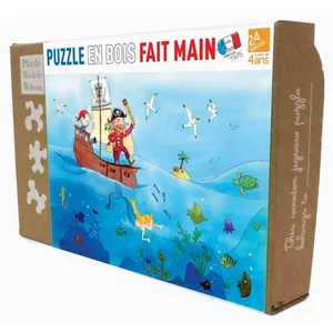Image produit Puzzle en bois Les pirates Puzzle 24 pièces Michèle  - Jouets en bois Français sur Shopetic