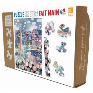 Image produit Puzzle en bois 24 pièces 'Paris au printemps' Michèle  - Jouets en bois Français sur Shopetic