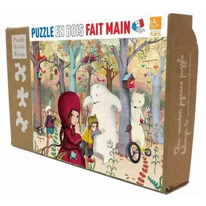 Image produit Puzzle en bois 24 pièces 'Rencontre en forêt' Puzzle Michèle - Jouets en bois Français sur Shopetic
