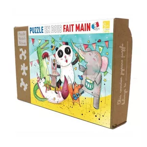 Image produit Puzzle en bois 12 pièces 'Le concert des animaux' Puzzle Michèle  - Jouets en bois Français sur Shopetic