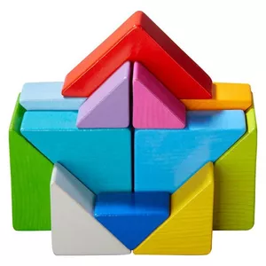 Image produit Jeu en bois d'assemblage en 3D 21 pièces Cube Tangram  - Jouet en bois sur Shopetic