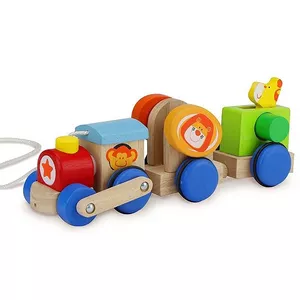 Image produit Petit Train en bois à traîner Safari - Jouets en bois sur Shopetic