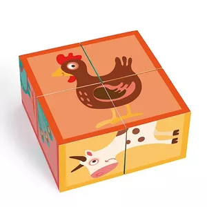 Image produit Jouet en Carton 4 Cubes Puzzle Animaux de la ferme - Jouet cube Puzzle sur Shopetic
