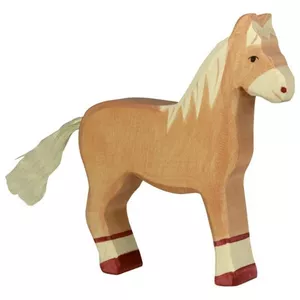 Image produit Figurine en bois Animaux de la ferme Le cheval debout 15cm - Jouets en bois sur Shopetic