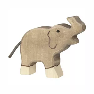 Image produit Figurine en bois l'éléphanteau trompe haute - Jouets en bois sur Shopetic