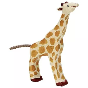 Image produit Figurine en bois Bébé Girafe mangeant - Jouets en bois sur Shopetic