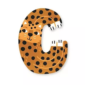 Image produit Lettre C Jaguar décorative en bois Animaux - Déco Écolo sur Shopetic