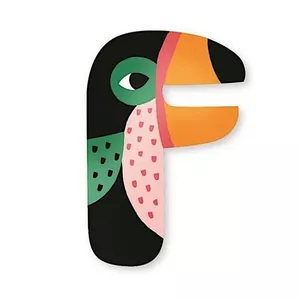 Image produit Lettre F toucan décorative en bois Animaux - Déco Écolo sur Shopetic