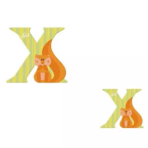 Image produit Lettre X en bois Animaux 8 cm  - Jouets en Bois décoration sur Shopetic