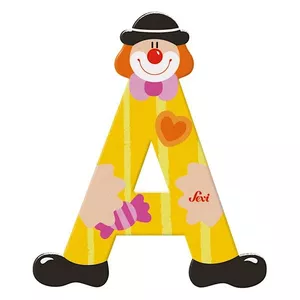 Image produit Lettre A en Bois Clown  - Jouets en Bois décoration sur Shopetic