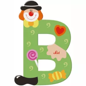 Image produit Lettre B en Bois Clown  - Jouets en Bois décoration sur Shopetic
