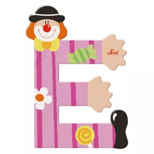 Image produit Lettre E en Bois Clown  - Jouets en Bois décoration sur Shopetic