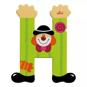 Image produit Lettre H en Bois Clown  - Jouets en Bois décoration sur Shopetic