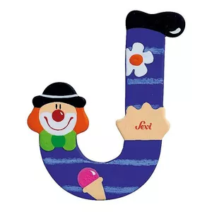 Image produit Lettre J en Bois Clown  - Jouets en Bois décoration sur Shopetic