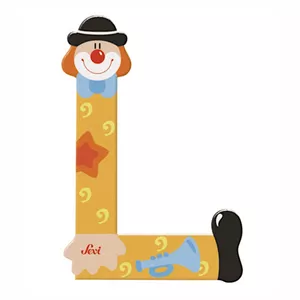 Image produit Lettre L en Bois Clown  - Jouets en Bois décoration sur Shopetic