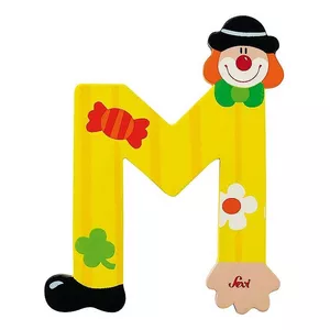 Image produit Lettre M en Bois Clown  - Jouets en Bois décoration sur Shopetic