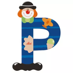 Image produit Lettre P en Bois Clown  - Jouets en Bois décoration sur Shopetic