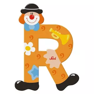 Image produit Lettre R en Bois Clown  - Jouets en Bois décoration sur Shopetic